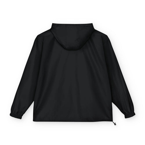 Champion Packable Anorak Jacket — Black Hoodie with Camo Script Logo