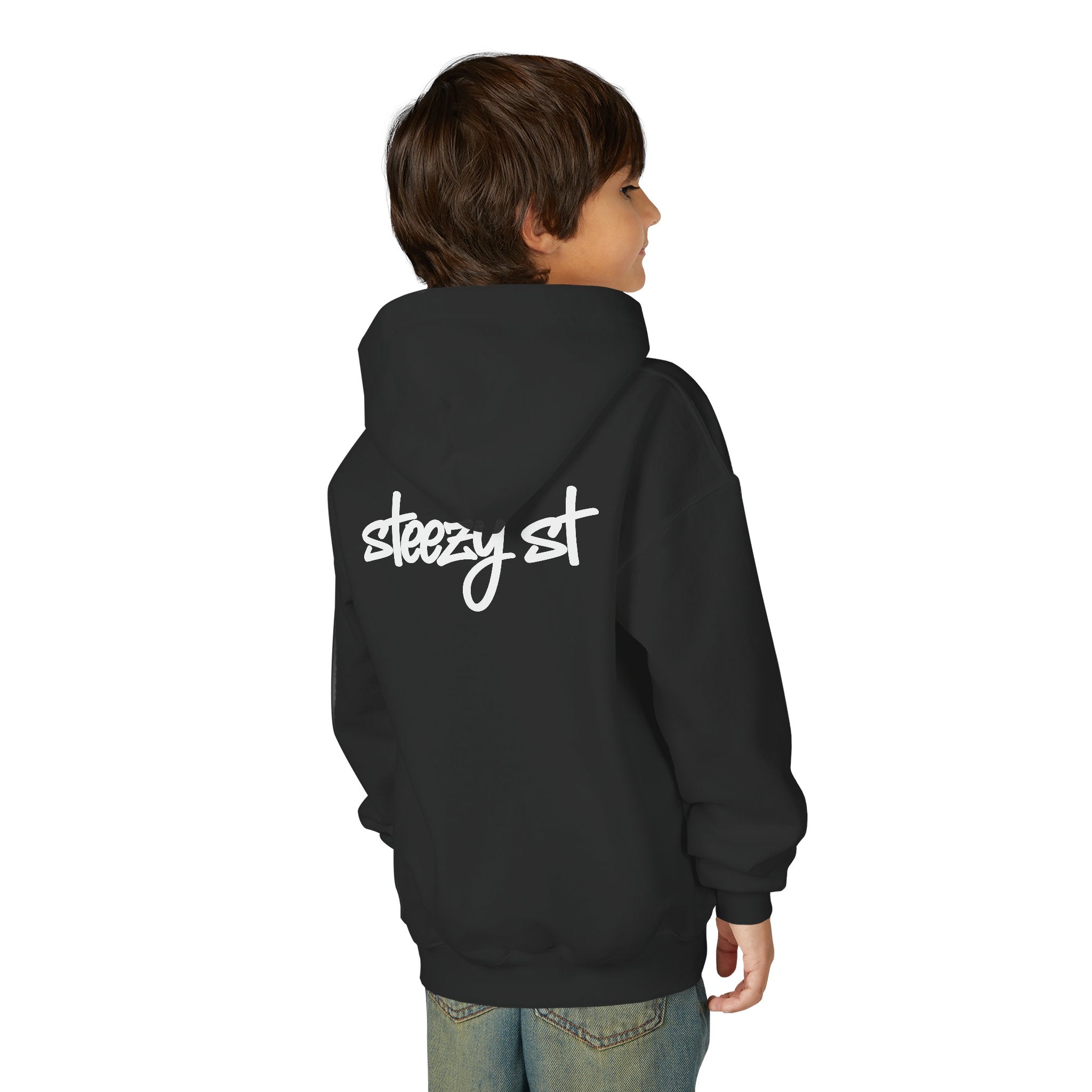 Youth Hoodie — 'steezy st' Graffiti Logo Skate Pullover